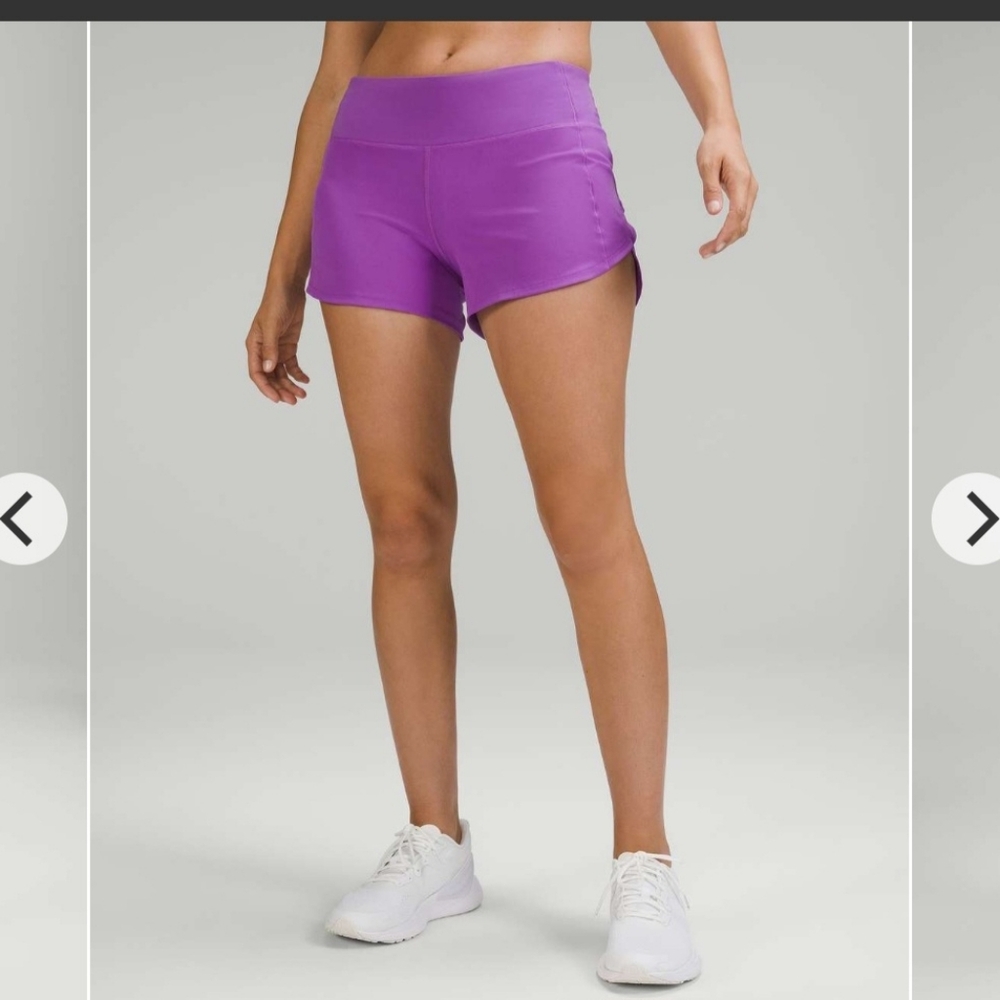 Lululemon Womens Size 6 Purple Speed Up Mid-Rise Lined Running Shorts
